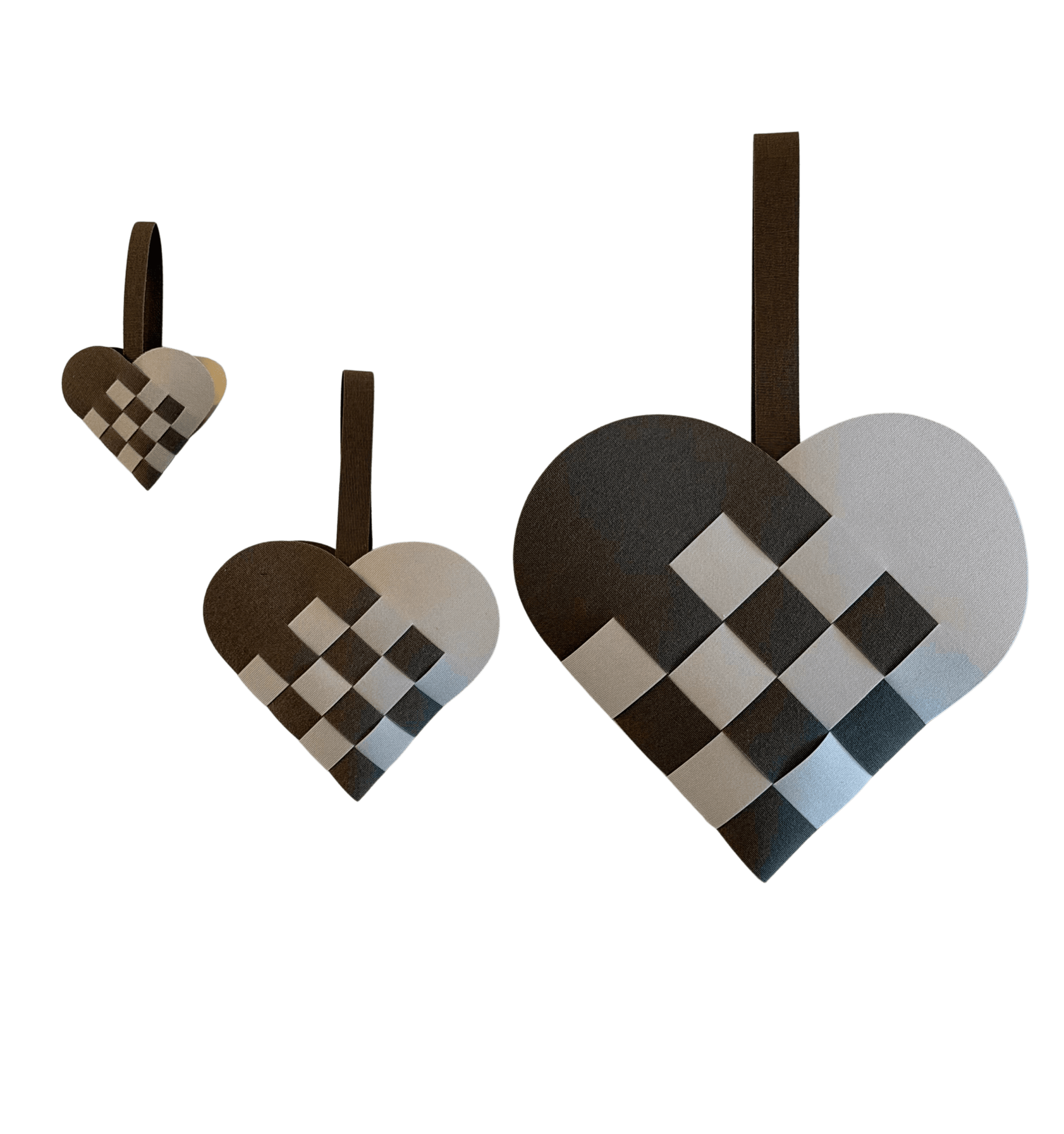 Sejldug - julehjerte - oyster/taupe - Billede 2