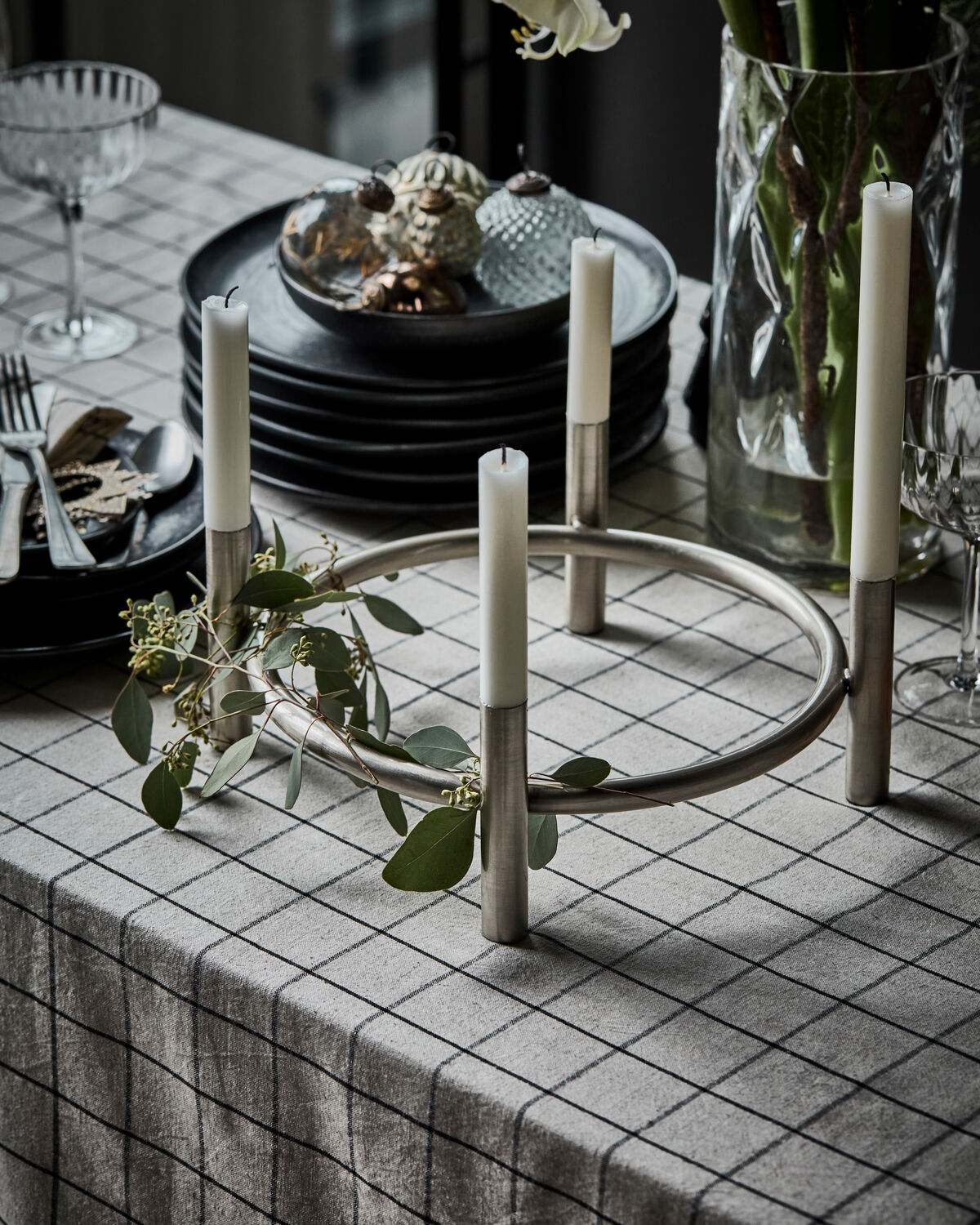 Lysestage, HD Maxi, Advent, Antik sølvfinish